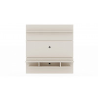 Manhattan Comfort 1PMC6 Tribeca 62.99 Mid-Century Modern Floating Entertainment Center with Decor Shelves in Off White